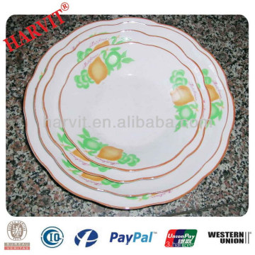 Areca Plate Dishes Sets Fruit Pattern Ceramics Soup Plates